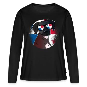 Panama - T-shirt manches longues Premium bio Femme - noir - Devant - Julia (174cm)