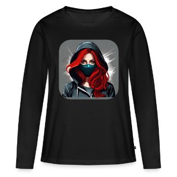 Cool Cyberpunk Girl VI - Women's Premium Organic Long Sleeve Shirt - black - Front - Julia (174cm)