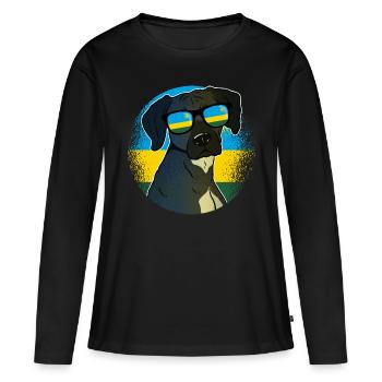 Rwanda - T-shirt manches longues Premium bio Femme - noir - Devant - Julia (174cm)