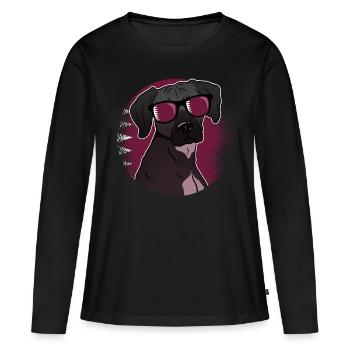 Qatar - T-shirt manches longues Premium bio Femme - noir - Devant - Julia (174cm)