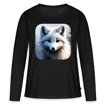 Cool Polar Fox - Women's Premium Organic Long Sleeve Shirt - black - Front - Julia (174cm)