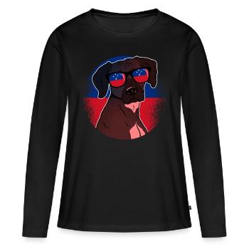 Samoa - Frauen Premium Bio Langarmshirt - Schwarz - Vorne - Julia (174cm)