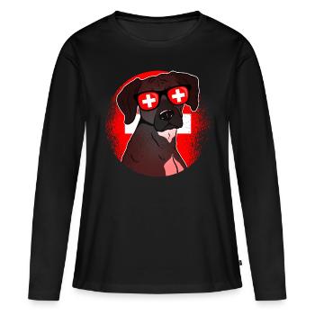Suisse - T-shirt manches longues Premium bio Femme - noir - Devant - Julia (174cm)