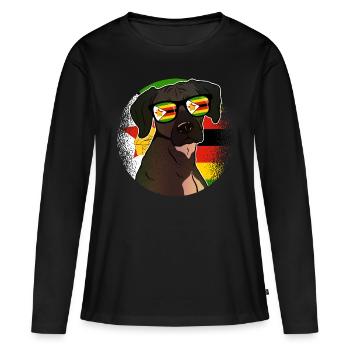 Zimbabwe - T-shirt manches longues Premium bio Femme - noir - Devant - Julia (174cm)