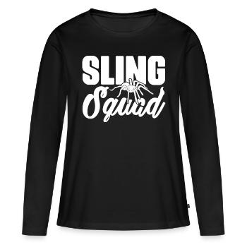 Sling squad Tarentula keeper - T-shirt manches longues Premium bio Femme - noir - Devant - Julia (174cm)