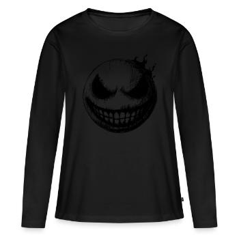 Sourire dangereux - Le sourire noir - T-shirt manches longues Premium bio Femme - noir - Devant - Julia (174cm)
