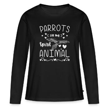 Ara Tier Schnabel Vogelart - Frauen Premium Bio Langarmshirt - Schwarz - Vorne - Julia (174cm)