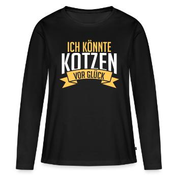 Ich Bin So Gut Drauf Ich Könnte Kotzen - Frauen Premium Bio Langarmshirt - Schwarz - Vorne - Julia (174cm)