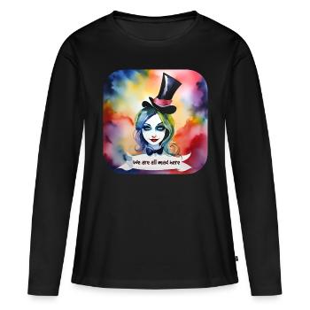 Cool Harlequin Gothic Girl - Women's Premium Organic Long Sleeve Shirt - black - Front - Julia (174cm)