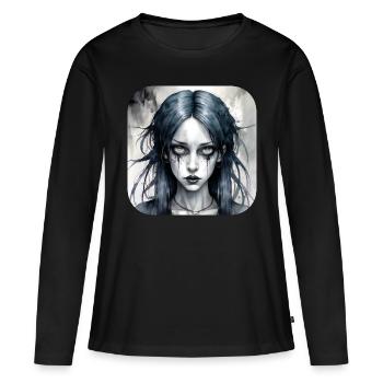 Fille punk gothique cool - T-shirt manches longues Premium bio Femme - noir - Devant - Julia (174cm)