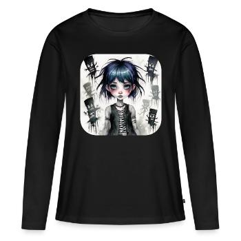 Fille punk gothique cool - T-shirt manches longues Premium bio Femme - noir - Devant - Julia (174cm)