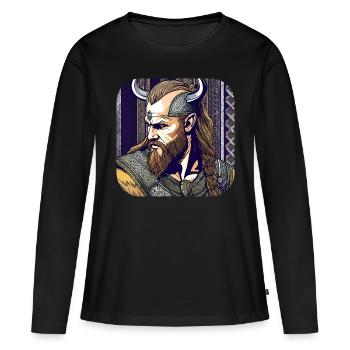 Proud Viking Warrior Germanic - Women's Premium Organic Long Sleeve Shirt - black - Front - Julia (174cm)
