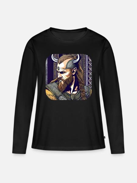 Stolzer Wikinger Krieger Germane - Frauen Premium Bio Langarmshirt - Schwarz