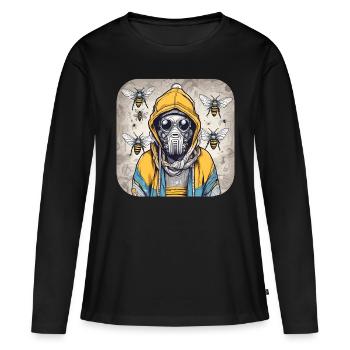 Horreur Abeilles Démon - T-shirt manches longues Premium bio Femme - noir - Devant - Julia (174cm)