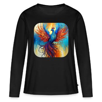 Proud Phoenix of Fire - Women's Premium Organic Long Sleeve Shirt - black - Front - Julia (174cm)