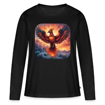 Proud Phoenix of Fire - Women's Premium Organic Long Sleeve Shirt - black - Front - Julia (174cm)
