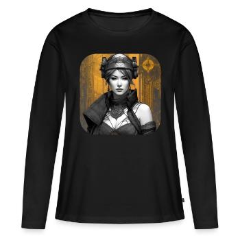 Fille fantastique et cool - T-shirt manches longues Premium bio Femme - noir - Devant - Julia (174cm)