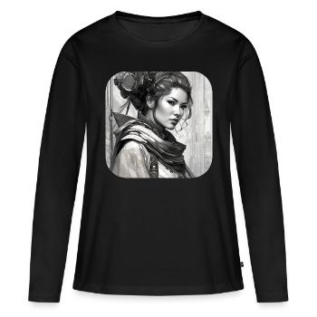 Fille fantastique cool - T-shirt manches longues Premium bio Femme - noir - Devant - Julia (174cm)