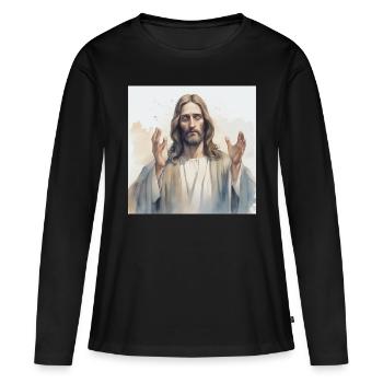 Jesus God Messiah - Women's Premium Organic Long Sleeve Shirt - black - Front - Julia (174cm)