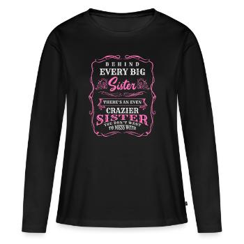 Frères et sœurs Cohésion inséparable du bébé - T-shirt manches longues Premium bio Femme - noir - Devant - Julia (174cm)