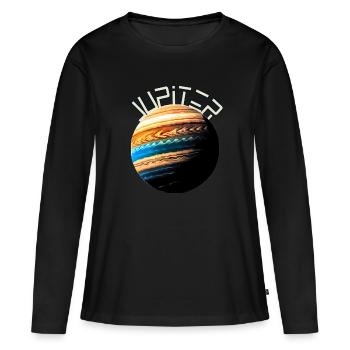 Jupiter - T-shirt manches longues Premium bio Femme - noir - Devant - Julia (174cm)