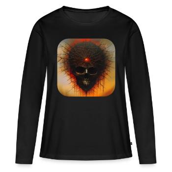 Dark Horror Skull - Women's Premium Organic Long Sleeve Shirt - black - Front - Julia (174cm)