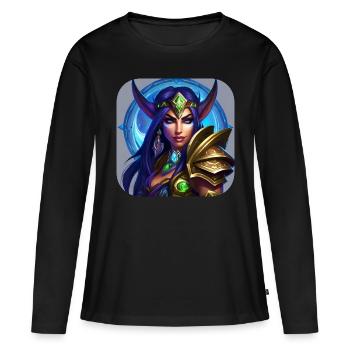 Proud Fantasy Elf Warrior - Women's Premium Organic Long Sleeve Shirt - black - Front - Julia (174cm)