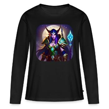 Proud Fantasy Elf Warrior - Women's Premium Organic Long Sleeve Shirt - black - Front - Julia (174cm)