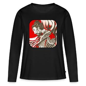 Proud Samurai Warrior - Women's Premium Organic Long Sleeve Shirt - black - Front - Julia (174cm)