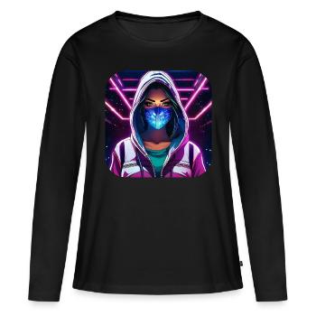 Cool Cyberpunk Girl VI - Women's Premium Organic Long Sleeve Shirt - black - Front - Julia (174cm)