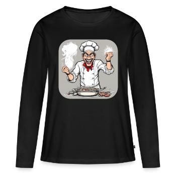 Crazy chef - Women's Premium Organic Long Sleeve Shirt - black - Front - Julia (174cm)