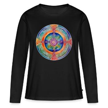 Symbol in bright colours - Women's Premium Organic Long Sleeve Shirt - black - Front - Julia (174cm)