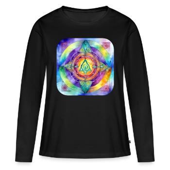 Symbol in bright colours - Women's Premium Organic Long Sleeve Shirt - black - Front - Julia (174cm)