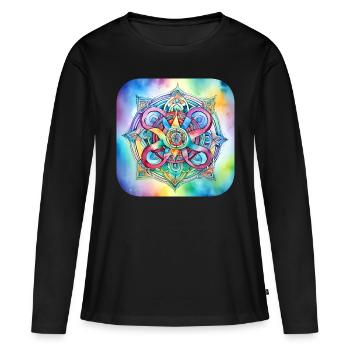 Symbol in bright colours - Women's Premium Organic Long Sleeve Shirt - black - Front - Julia (174cm)