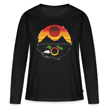 Mountain Summit Adventure T-Shirt - T-shirt manches longues Premium bio Femme - noir - Devant - Julia (174cm)