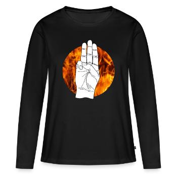 Hommage de signe de la main par Panem Hunger Games - T-shirt manches longues Premium bio Femme - noir - Devant - Julia (174cm)
