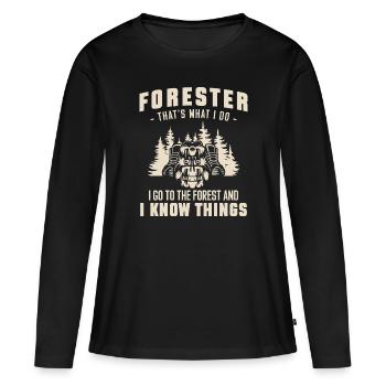 Forester Hunters Forester - Women's Premium Organic Long Sleeve Shirt - black - Front - Julia (174cm)