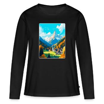Berchtesgaden Allemagne Affiche de voyage vintage WPA - T-shirt manches longues Premium bio Femme - noir - Devant - Julia (174cm)
