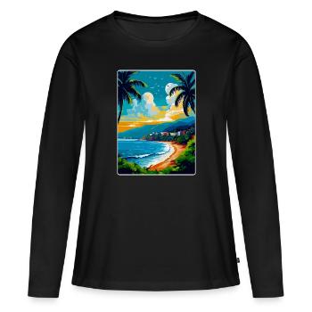 Côte d’Azur France Côte d’Azur France Affiche - T-shirt manches longues Premium bio Femme - noir - Devant - Julia (174cm)