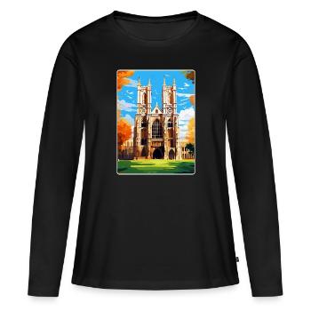 Abbaye de Westminster Londres Angleterre Royaume-Uni Affiche de voyage - T-shirt manches longues Premium bio Femme - noir - Devant - Julia (174cm)