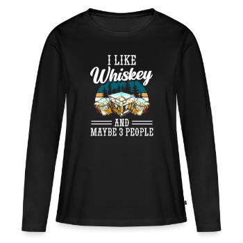 Schnaps Kellner Bar - Frauen Premium Bio Langarmshirt - Schwarz - Vorne - Julia (174cm)