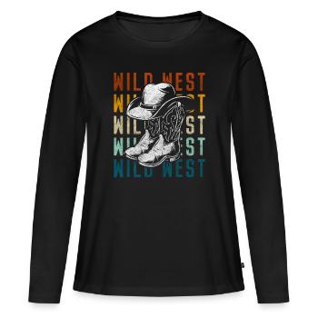 Wild West Courage Texas - T-shirt manches longues Premium bio Femme - noir - Devant - Julia (174cm)