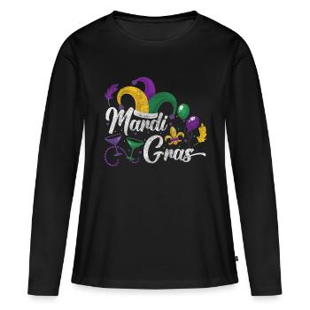 Célébration du carnaval colorée - T-shirt manches longues Premium bio Femme - noir - Devant - Julia (174cm)