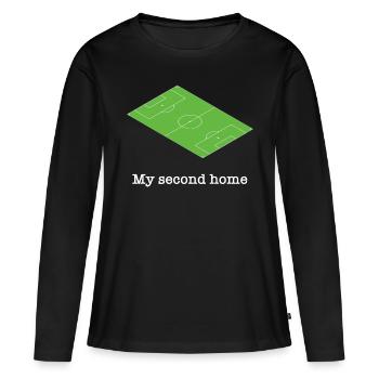 Fußball Platz grün lustiger Spruch - Frauen Premium Bio Langarmshirt - Schwarz - Vorne - Julia (174cm)