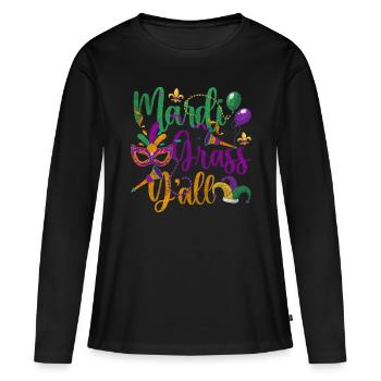 Parade Party Bunt Perlen - Frauen Premium Bio Langarmshirt - Schwarz - Vorne - Julia (174cm)