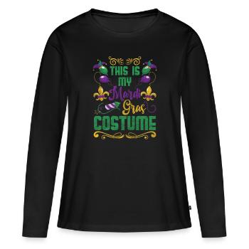 Parade Party New Orleans Perlen - Frauen Premium Bio Langarmshirt - Schwarz - Vorne - Julia (174cm)