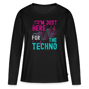 Techno Electro Dancing Jumpstyle - T-shirt manches longues Premium bio Femme - noir - Devant - Julia (174cm)