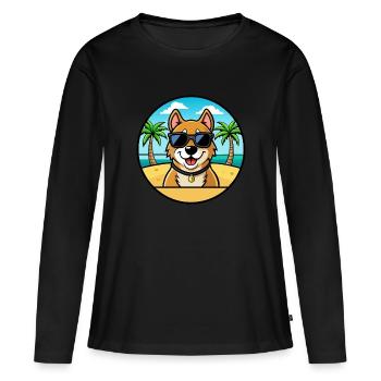 Alano Español Chien Race Dessin Animé Lunettes de Soleil Plage - T-shirt manches longues Premium bio Femme - noir - Devant - Julia (174cm)