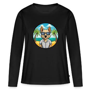 Lunettes de soleil Braque Saint Germain Dog Breed Cartoon - T-shirt manches longues Premium bio Femme - noir - Devant - Julia (174cm)
