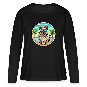 Lunettes de soleil de race de chien de berger des Carpates - T-shirt manches longues Premium bio Femme - noir - Devant - Julia (174cm)